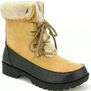 Jambu Northgate Faux Fur Trim Boot in Tan Size 6 NIB